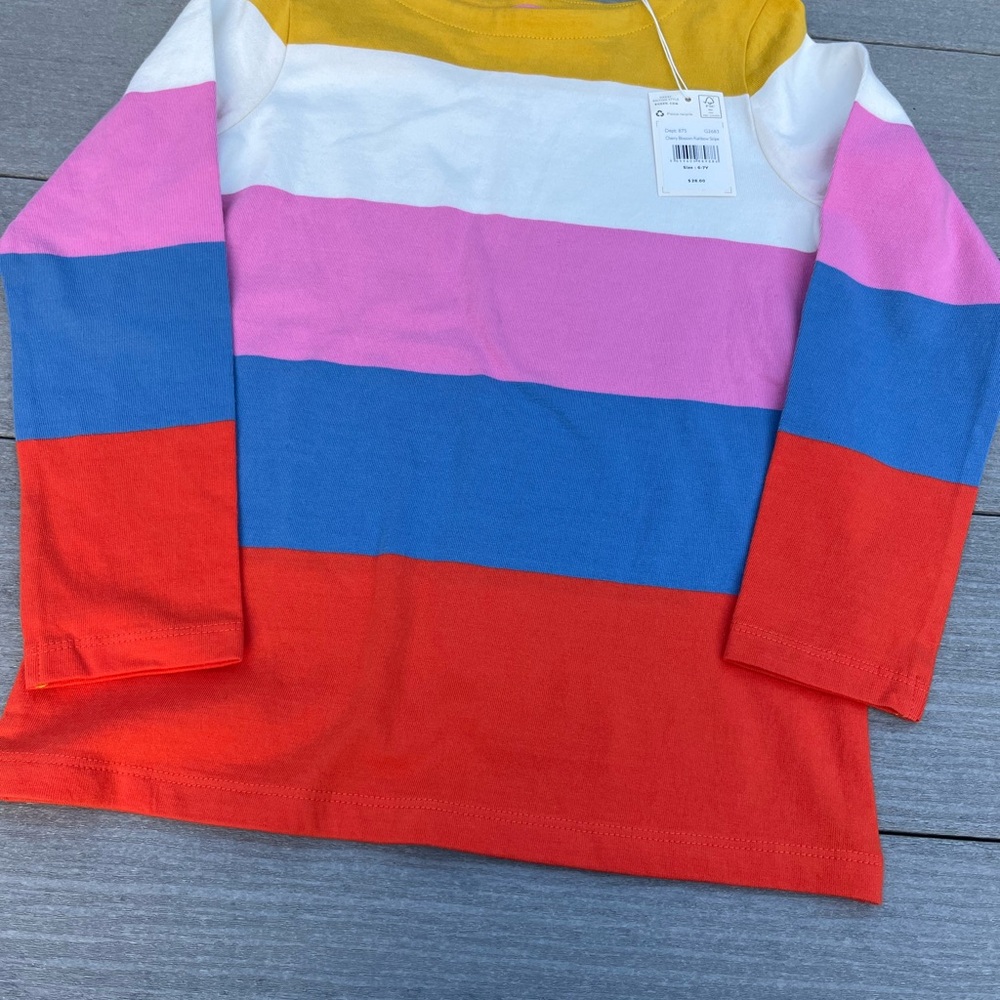 Brand new Girls mini Boden long sleeve stripe shirt